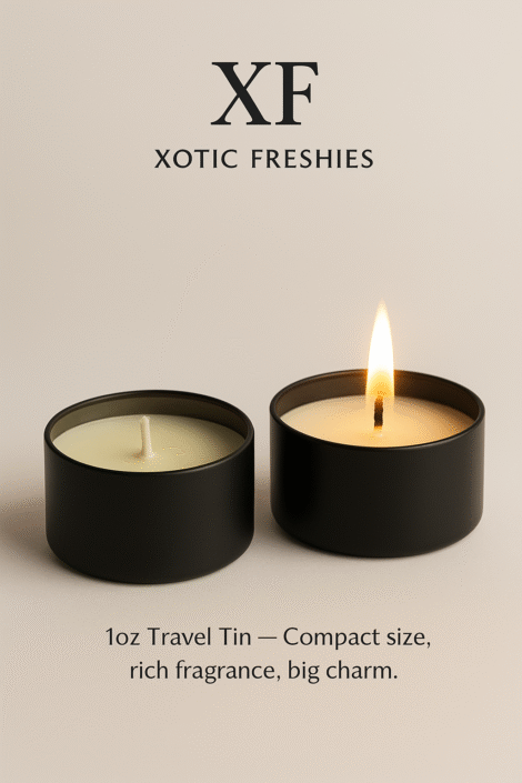 Xotic Freshies 1oz Travel Tin Candle – Compact & Long-Lasting